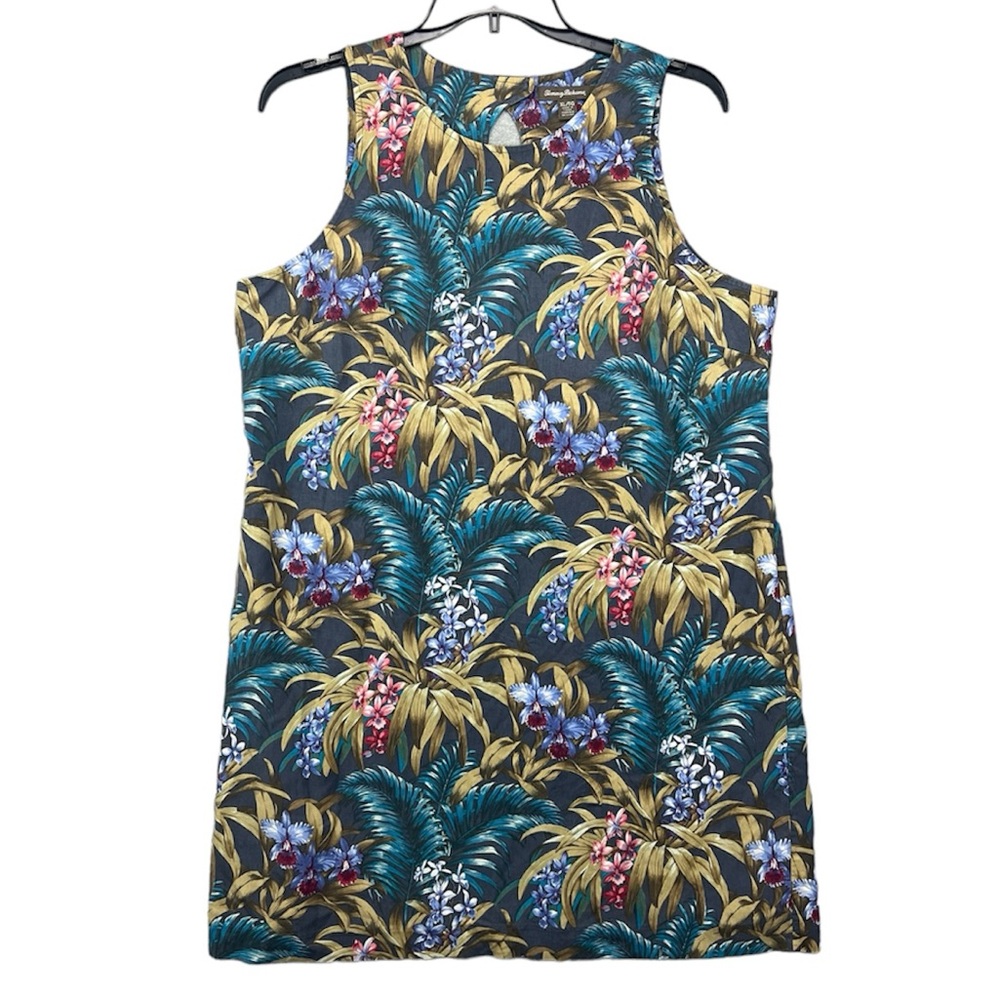 Tommy Bahama Tropical Floral Shift Dress 100% Silk Shell Flowy Loose Women’s XL